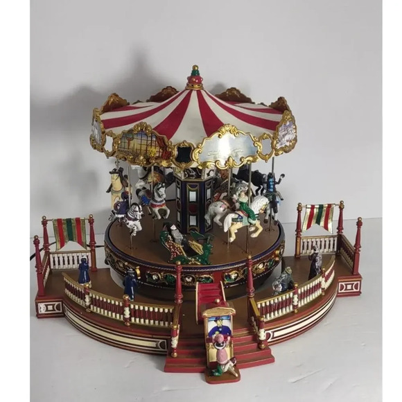 Vintage Mr Christmas Holiday Around The Carousel Music Lights Action - Picture 5 of 14